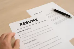 Candidate filling out an online job application form with resume and cover letter