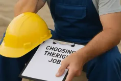 jobseeker comparing listings and reflecting on values and skills