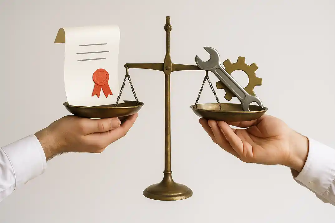 Werkzoekende zonder diploma vult sollicitatieformulier in